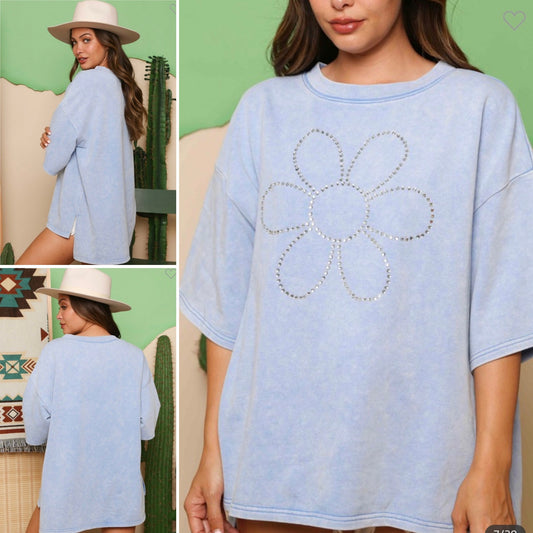 Daisy Rhinestone Top