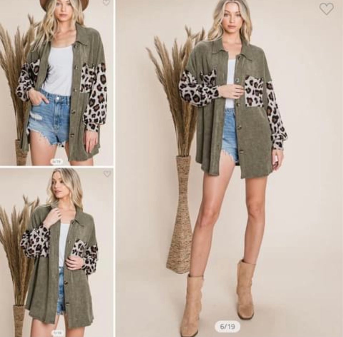 Olive Cheetah Shacket