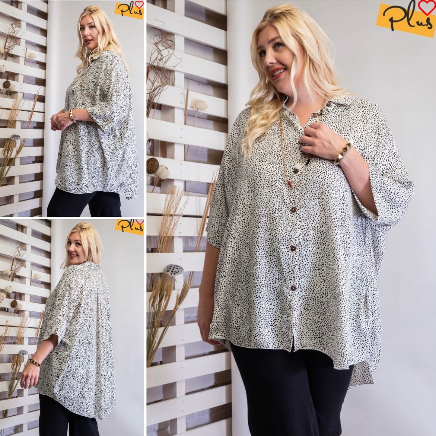 Animal button down top