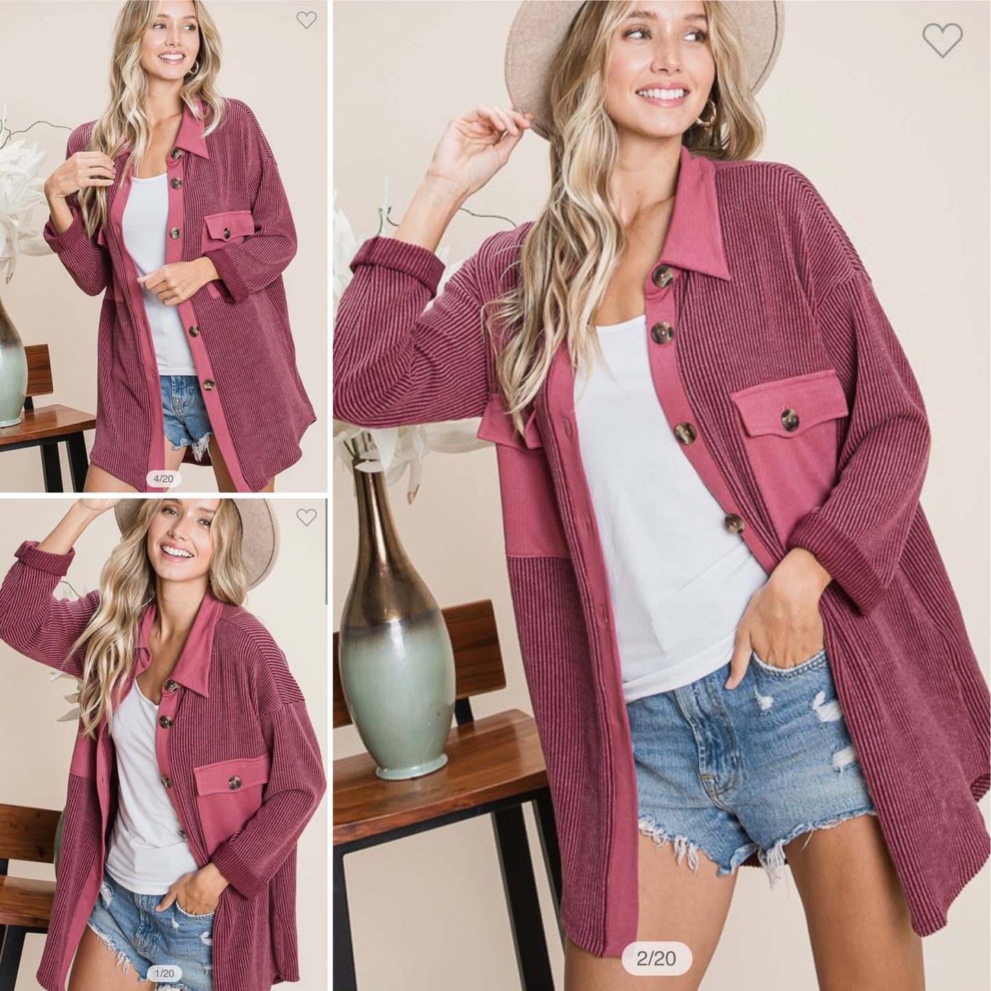 Maroon Shacket