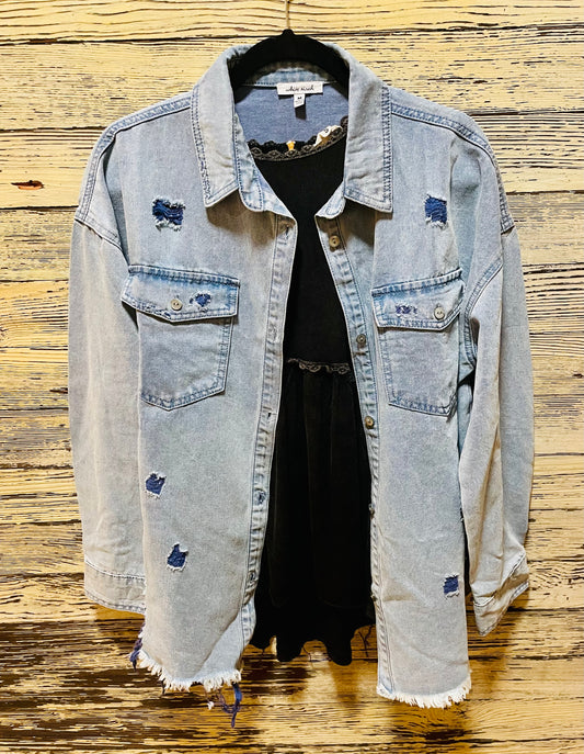 Denim shacket
