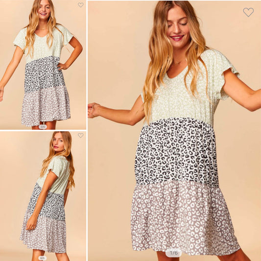 Cheetah Colorblock dress