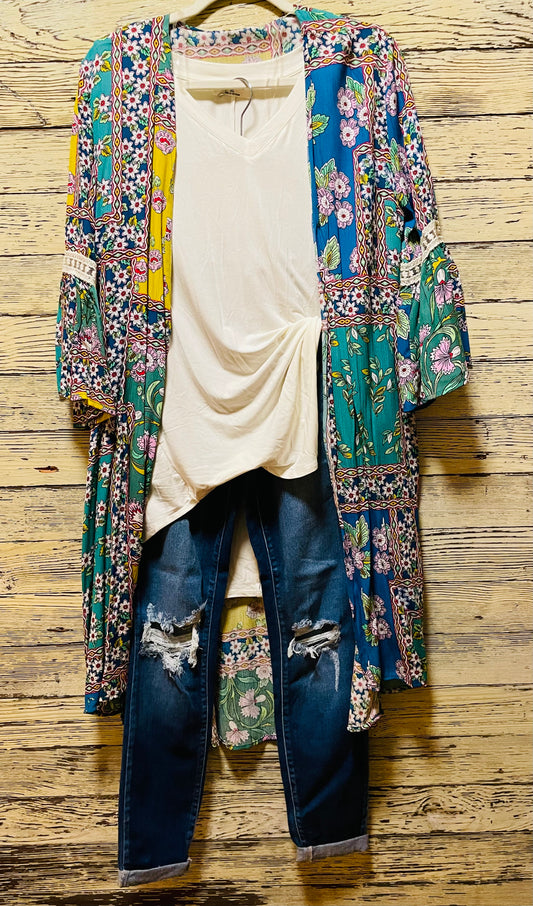 Paisley Print Kimono
