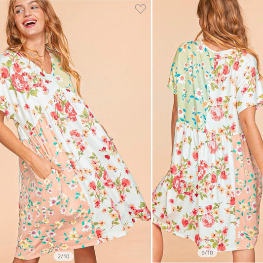 Floral patchwork dress